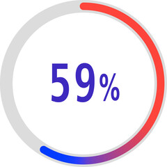 circle percentage diagrams, Pie Charts icon Showing 59%