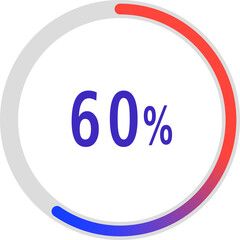 circle percentage diagrams, Pie Charts icon Showing 60%