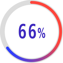 circle percentage diagrams, Pie Charts icon Showing 66%