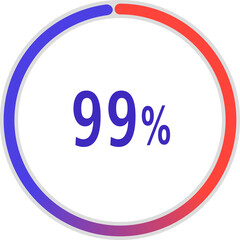 circle percentage diagrams, Pie Charts icon Showing 99%