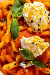 Pasta margarita and a glass of wine