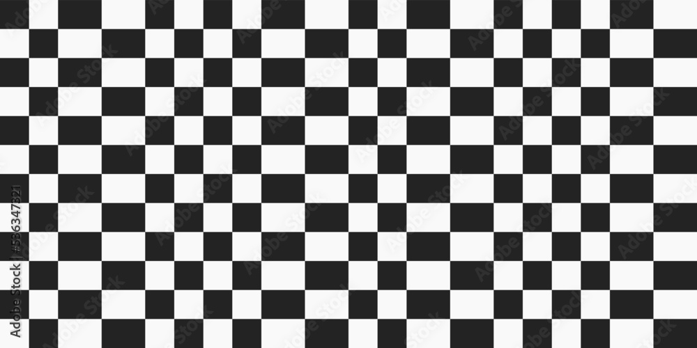 Poster Vector of black and white squares interspersed with rectangles. Checkerboard pattern. Seamless vector checker board for prints.