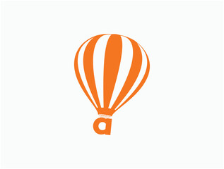 hot air balloon and letter a illustrations