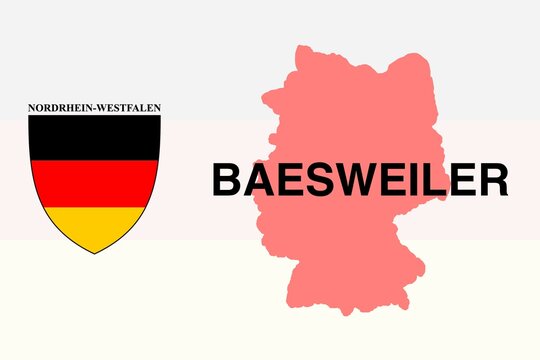 Baesweiler: Illustration mit dem Ortsnamen der deutschen Stadt Baesweiler im Bundesland Nordrhein-Westfalen
