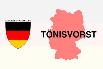 Foto auf Alu-Dibond Tönisvorst: Illustration mit dem Ortsnamen der deutschen Stadt Tönisvorst im Bundesland Nordrhein-Westfalen © Modern Design & Foto