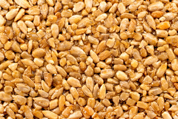 Background of sweet sunflower seeds close-up. seed dessert