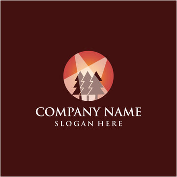 Trees and lights logo deisgn