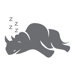 Sleeping rhino illustrations