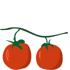 red tomato with leaves, tomato