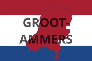 Deurstickers Groot-Ammers: Illustration mit dem Namen der niederländischen Stadt Groot-Ammers in der Provinz Zuid-Holland © Modern Design & Foto
