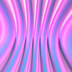 Fototapeta premium Abstract wavy background of twisted neon colored geometric shapes. 3d rendering digital illustration