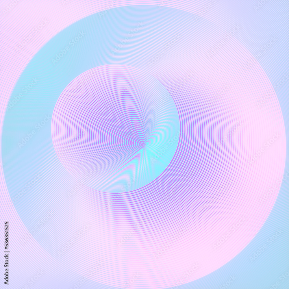Poster Abstract Line Art pattern in the shape of a circle. Bright neon colored background. 3d rendering digital illustration