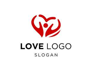 logo design about Love on white background. made using the coreldraw application.