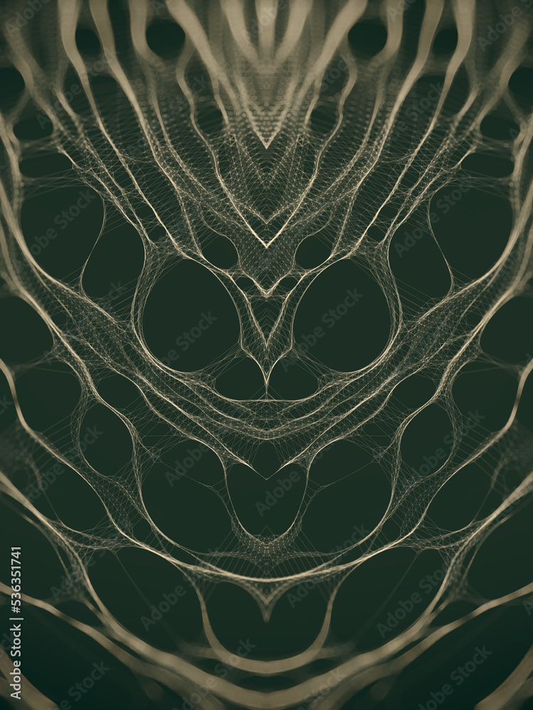 Fototapete symmetrical pattern of organic structure. creativity background. 3d rendering digital illustration