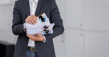 Business accountant document legal, Auditor businesswoman Office employee working with documents at...