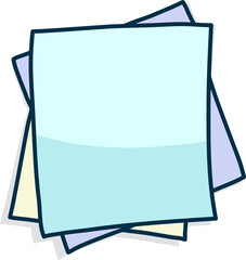 Colored post it note paper, rounded edges, sticky notes for reminders.