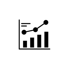 stock market icon designed in black solid glyph style decorated with stock chart icon elements and analysis icon in business icon theme