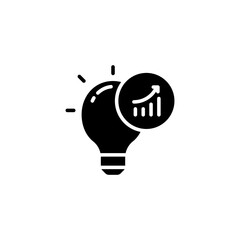 business idea icon designed in solid black style decorated with light bulb icon and profit icon elements in business icon theme