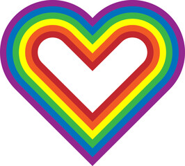 LGBT color in heart shape stripe. To celebrate pride month, gay, lesbian, homosexual pride culture and transgender community. 