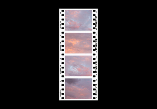 4 Photo Film Frame Effect Mockup Template