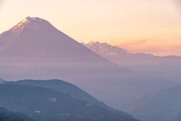 Colorful majestic landscape in the mountains under sunrise
