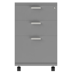 3d rendering illustration of a wheeled filing cabinet