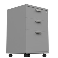 3d rendering illustration of a wheeled filing cabinet