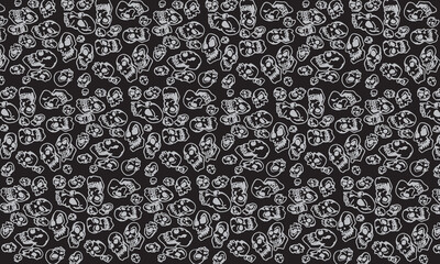 skulls print background vector