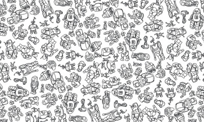 Obraz premium robots print background vector