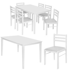 A set of kitchen furniture from a table and chairs. Isolated from the background. Interior element