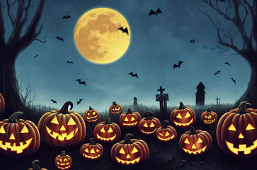 halloween background with pumpkins