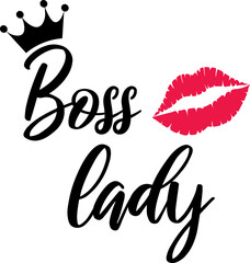 boss lady women t-shirt design illustration