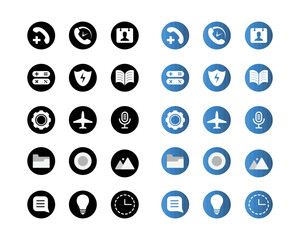 Contact icons. information business communication symbols collection. call internet location