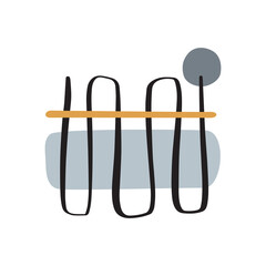 abstract art card poster organic lines and shapes in black gray and yellow tones big modern vector centerpiece isolated on white background