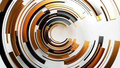 3d illustration. abstract background. circular background. dynamics. gold