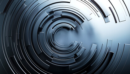 Obraz premium 3d illustration. abstract background. circular background. dynamics. grey