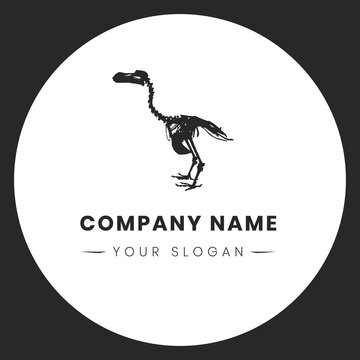 A logo for a paleontological museum or an archaeological dig. Berd bones. llustrator