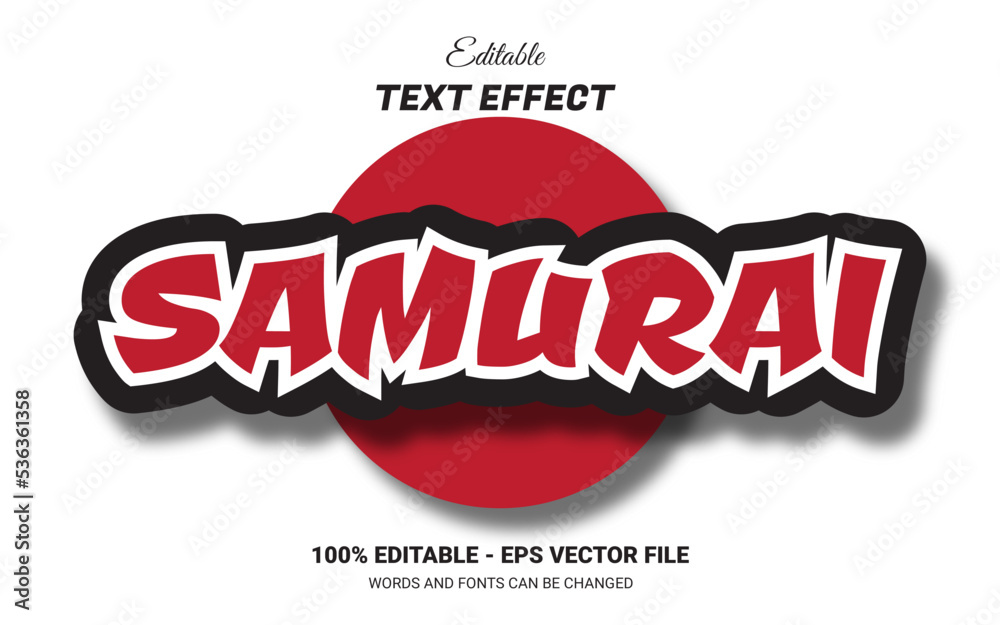 Canvas Prints samurai editable text effect.japanese text style template design - Canvas Prints