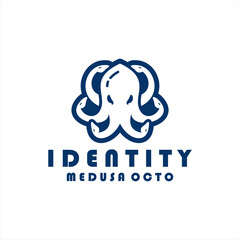 Octopus Medusa logo design concept.