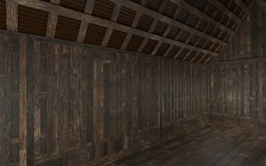 Fototapeta na wymiar 3D rendering ancient thai house