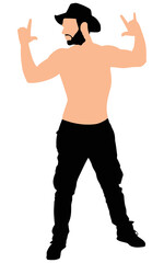 Fototapeta premium silhouette of a man dancing