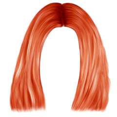 Red woman hair isolated 