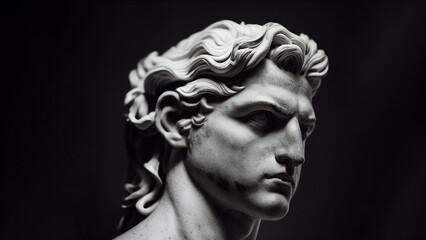 Fototapeta na wymiar Illustration of a Renaissance marble statue of Perseus. He is the hero and slayer of monsters in Greek and Roman mythology.