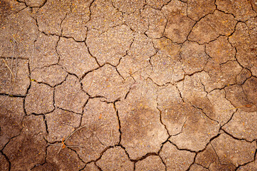 Background of texture cracked dry soil , concept of Ecology and climate change.