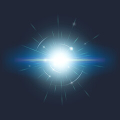 Blue glowing light on dark background