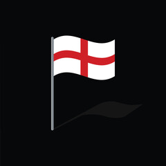 England flag on pole vector graphics