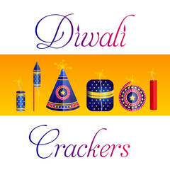 Diwali crackers background with colours
