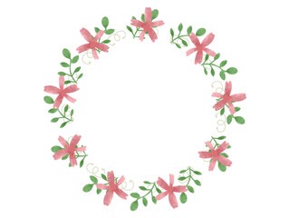 花と植物のフレーム　丸　円　綺麗