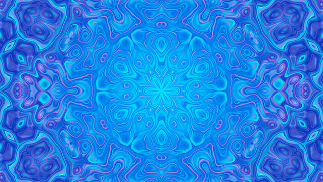 Abstract textured luminous multicolored Kaleidoscope mandala
