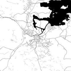 Obraz premium Area map of Norrkoeping Sweden with white background and black roads
